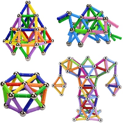 Veatree Educational Magnetic Building Sticks Block Toys